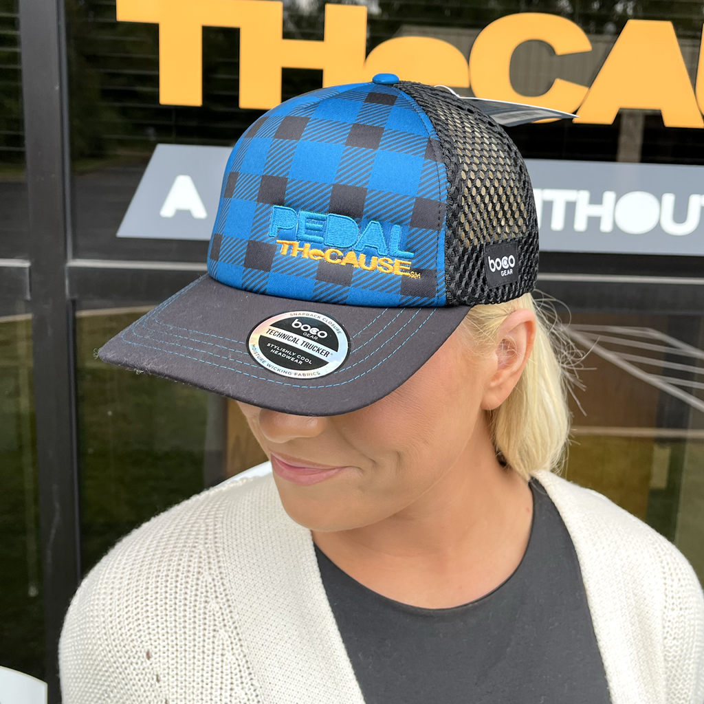 Hat Plaid Trucker Pedal the Cause